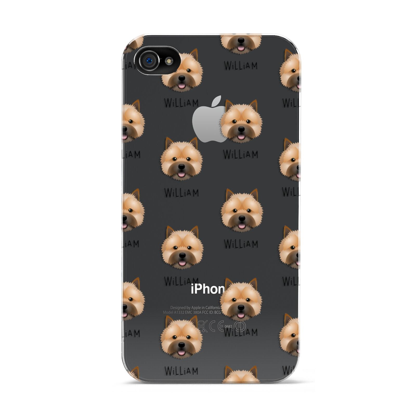 Norwich Terrier Icon with Name Apple iPhone 4s Case
