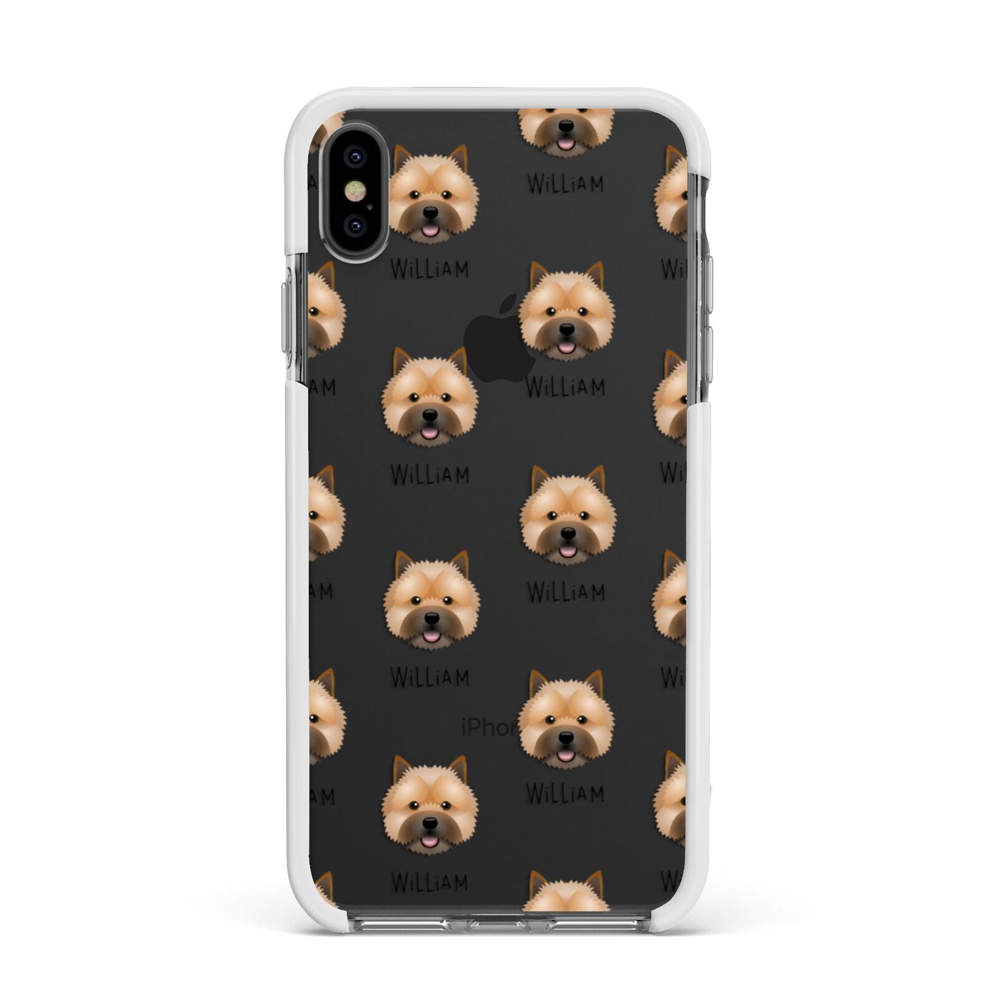 Norwich Terrier Icon with Name Apple iPhone Xs Max Impact Case White Edge on Black Phone