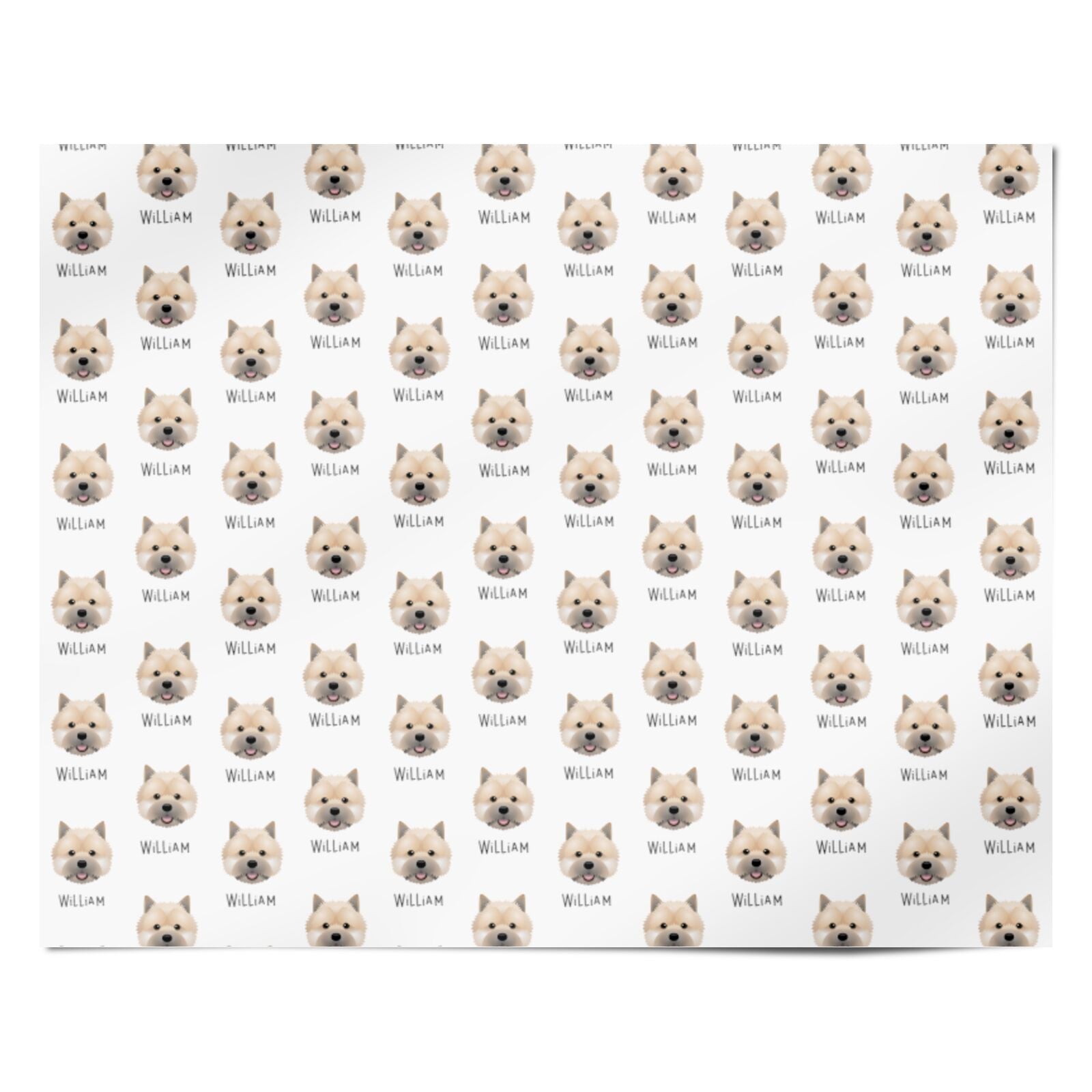 Norwich Terrier Icon with Name Personalised Wrapping Paper Alternative