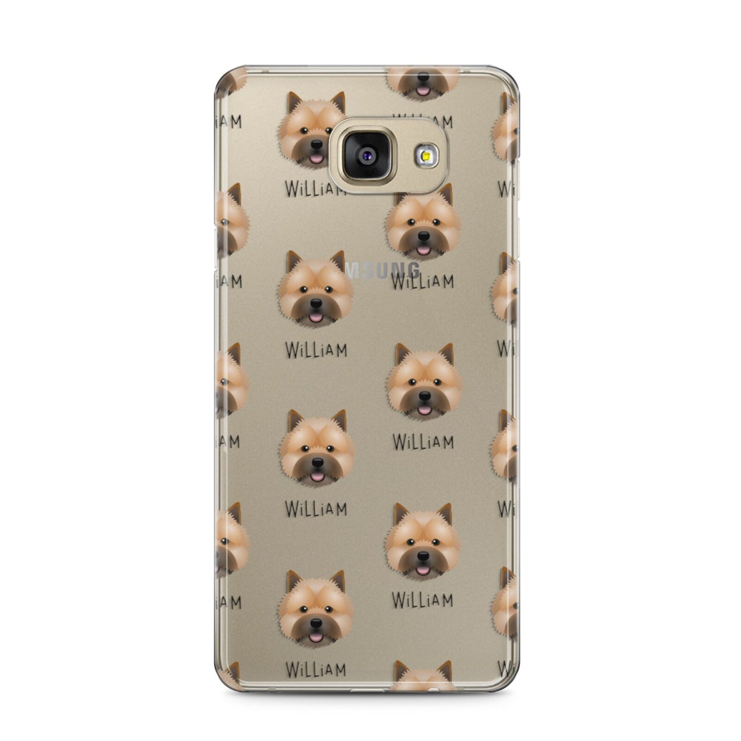 Norwich Terrier Icon with Name Samsung Galaxy A5 2016 Case on gold phone