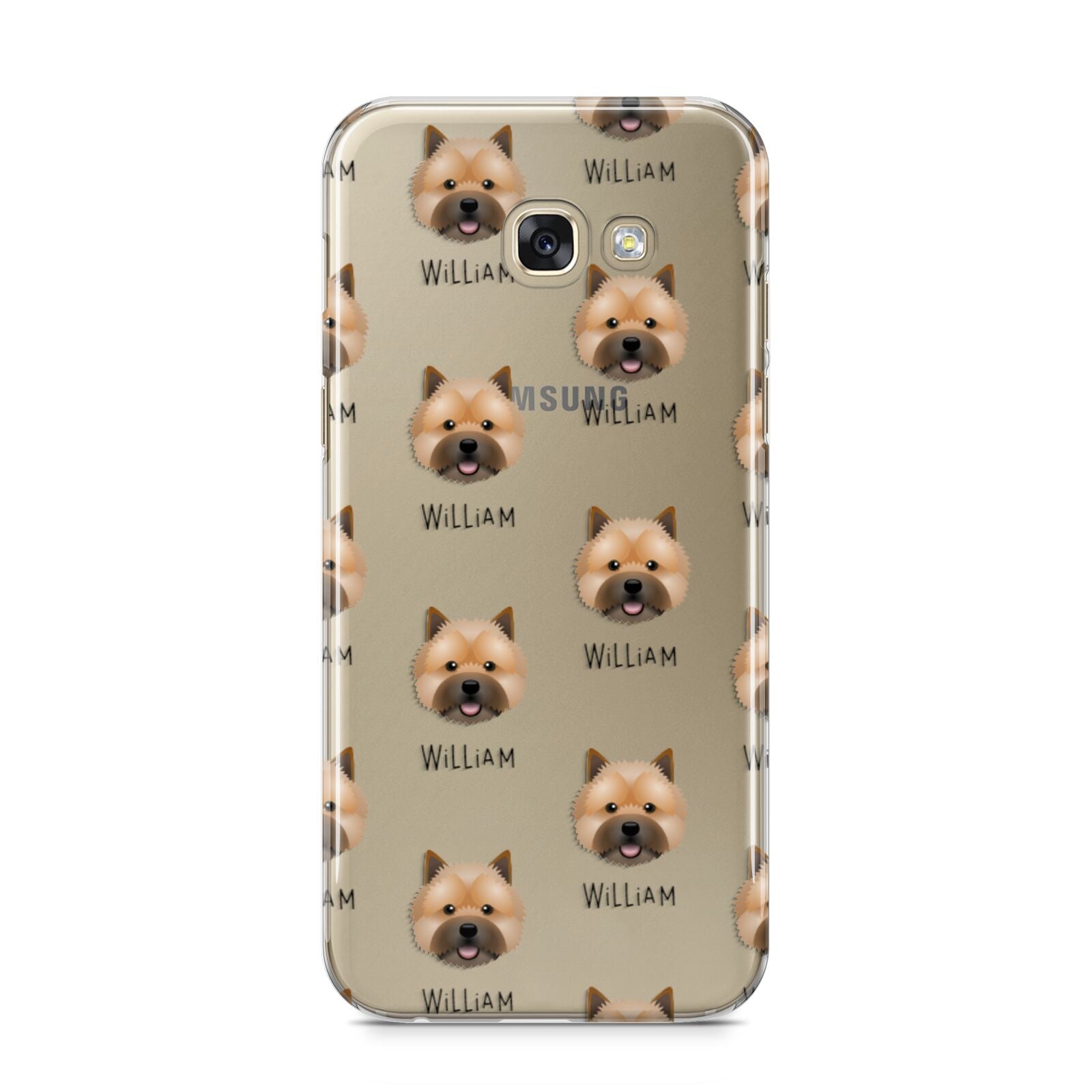 Norwich Terrier Icon with Name Samsung Galaxy A5 2017 Case on gold phone