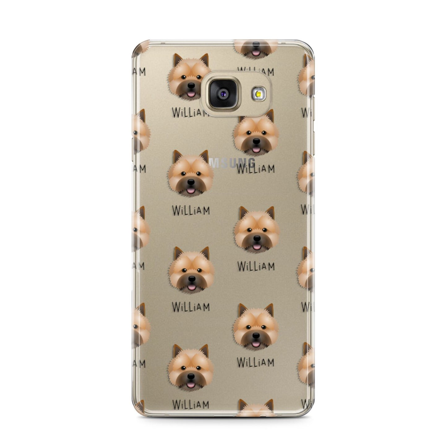 Norwich Terrier Icon with Name Samsung Galaxy A7 2016 Case on gold phone