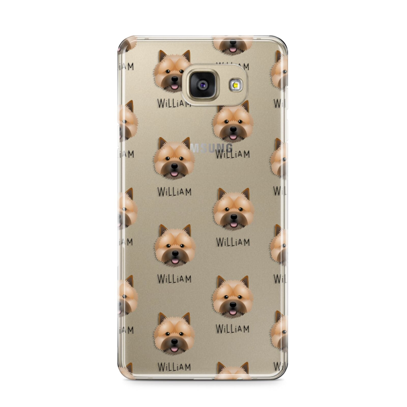 Norwich Terrier Icon with Name Samsung Galaxy A9 2016 Case on gold phone