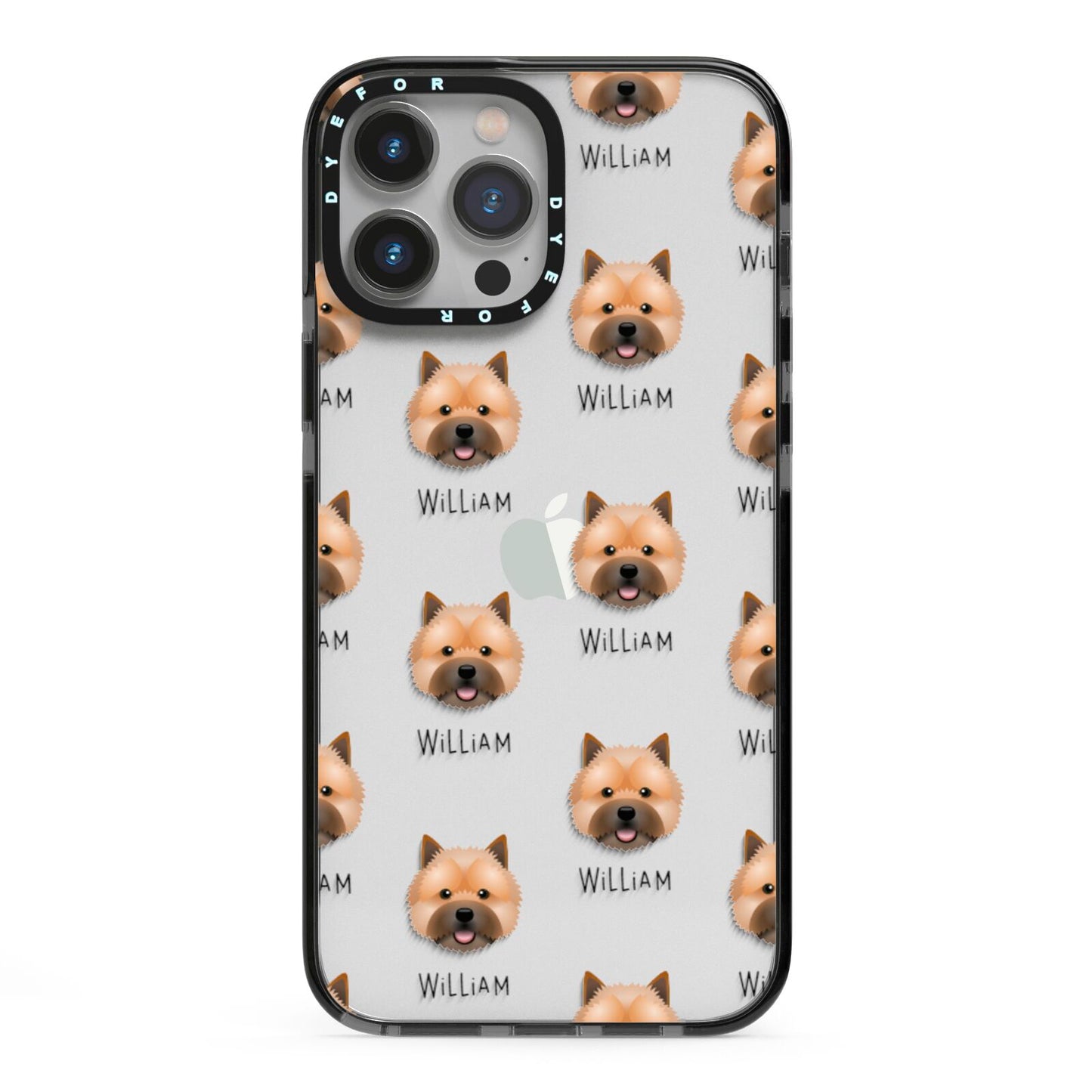 Norwich Terrier Icon with Name iPhone 13 Pro Max Black Impact Case on Silver phone