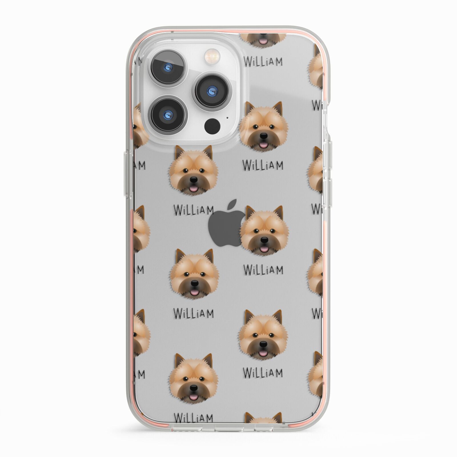 Norwich Terrier Icon with Name iPhone 13 Pro TPU Impact Case with Pink Edges