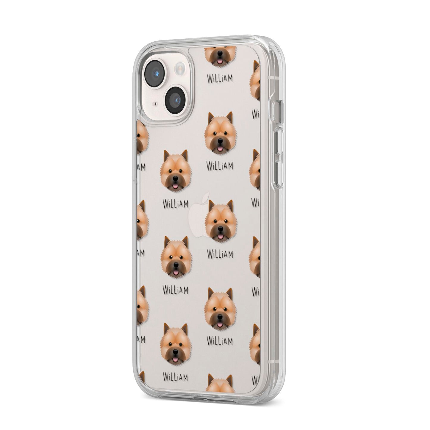 Norwich Terrier Icon with Name iPhone 14 Plus Clear Tough Case Starlight Angled Image
