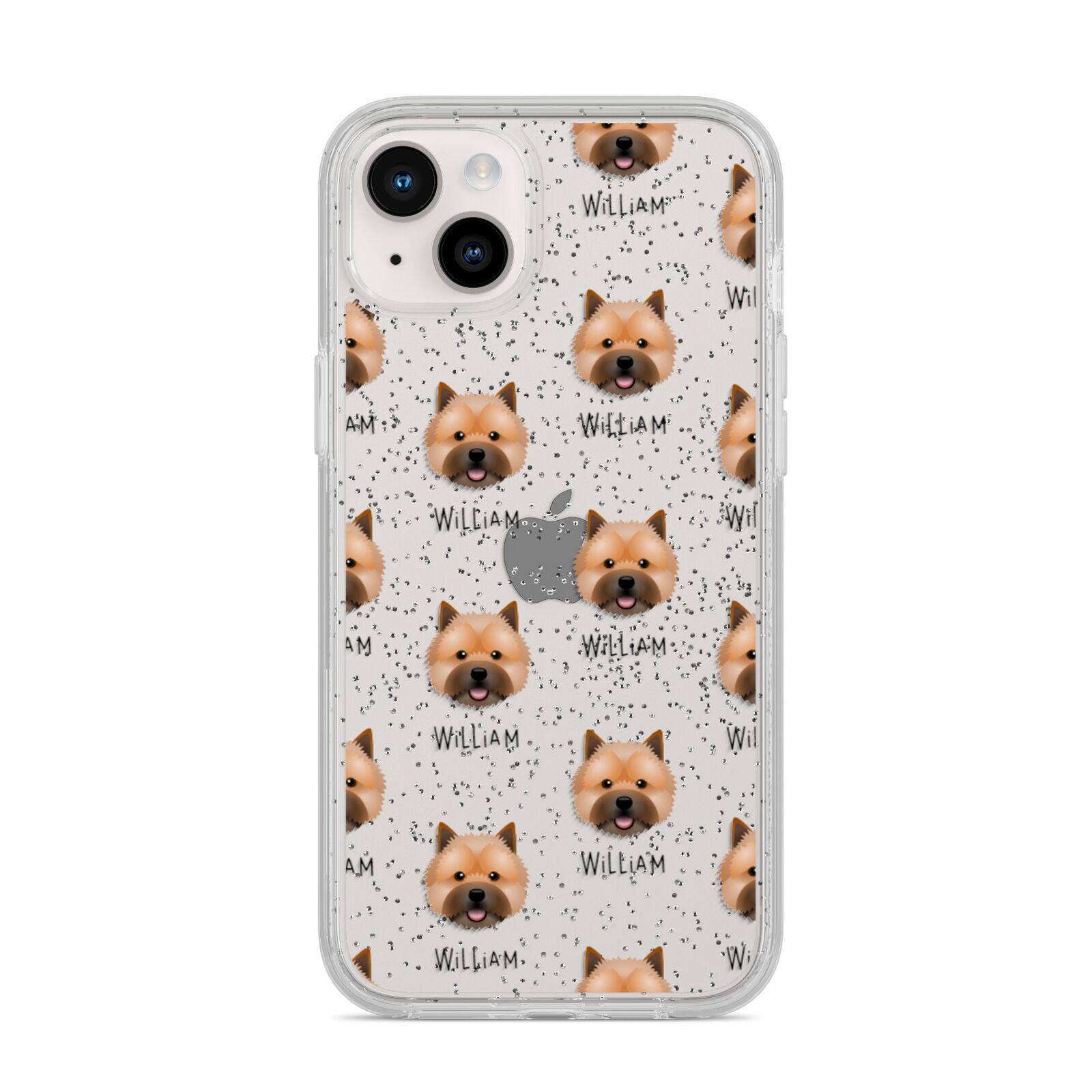 Norwich Terrier Icon with Name iPhone 14 Plus Glitter Tough Case Starlight