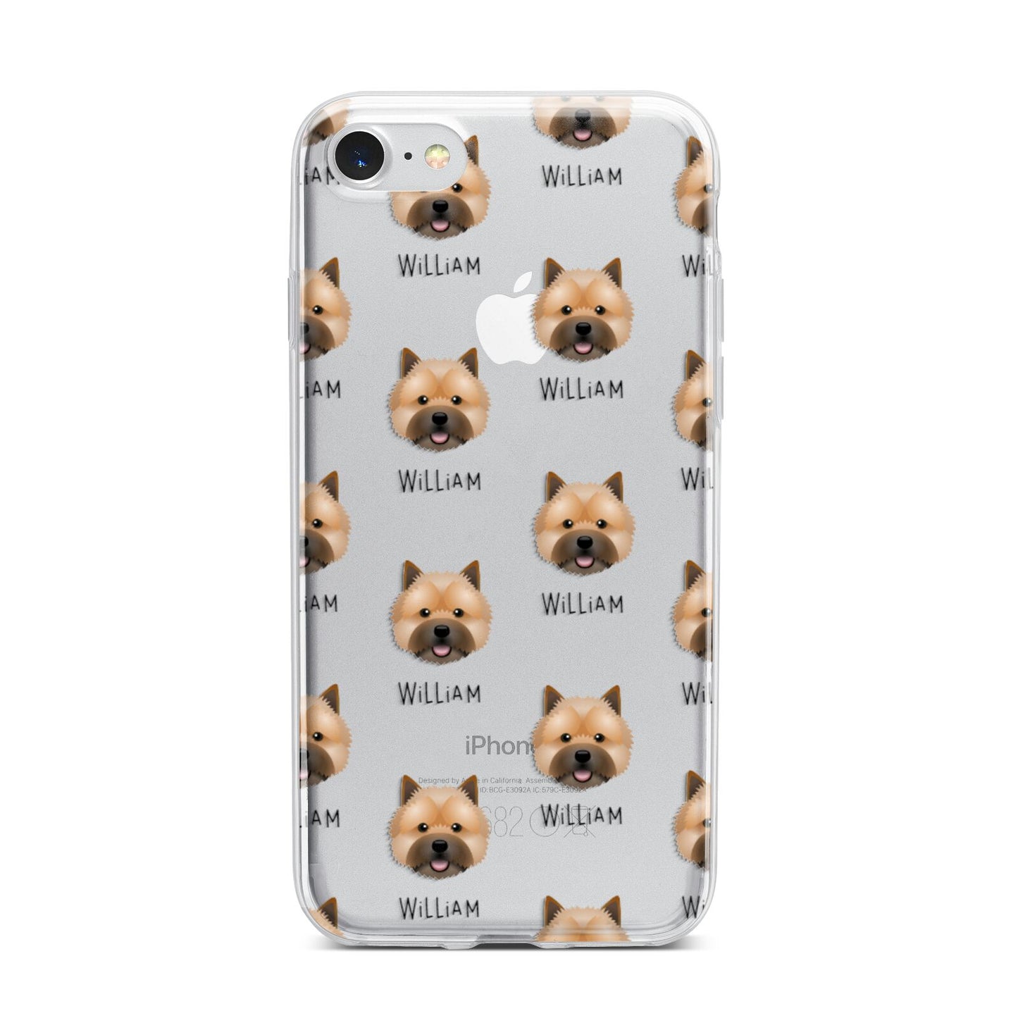 Norwich Terrier Icon with Name iPhone 7 Bumper Case on Silver iPhone