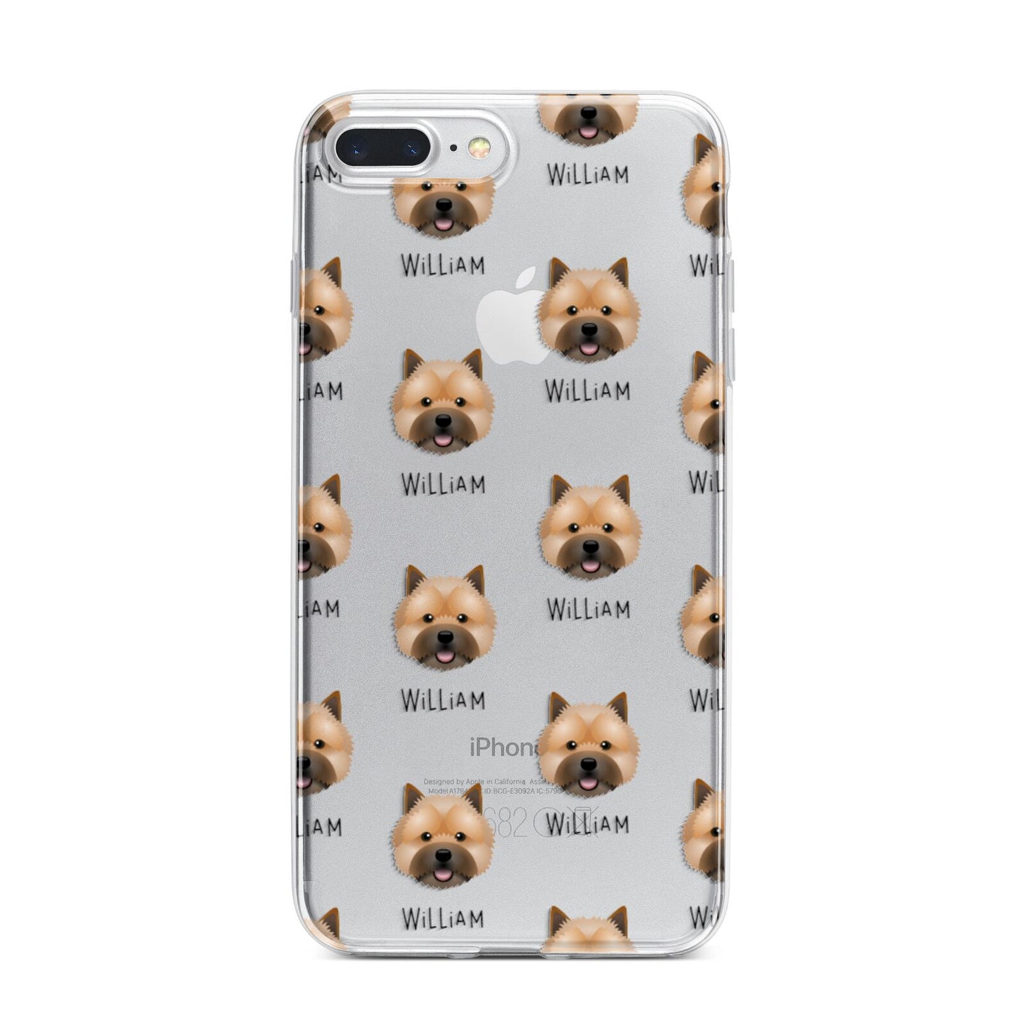 Norwich Terrier Icon with Name iPhone 7 Plus Bumper Case on Silver iPhone