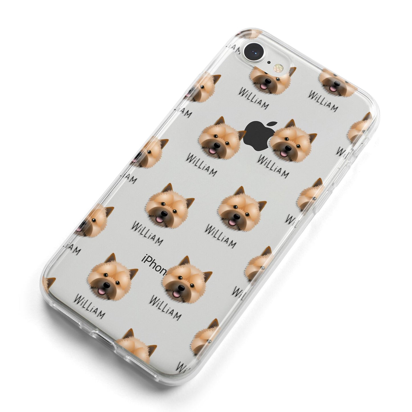 Norwich Terrier Icon with Name iPhone 8 Bumper Case on Silver iPhone Alternative Image