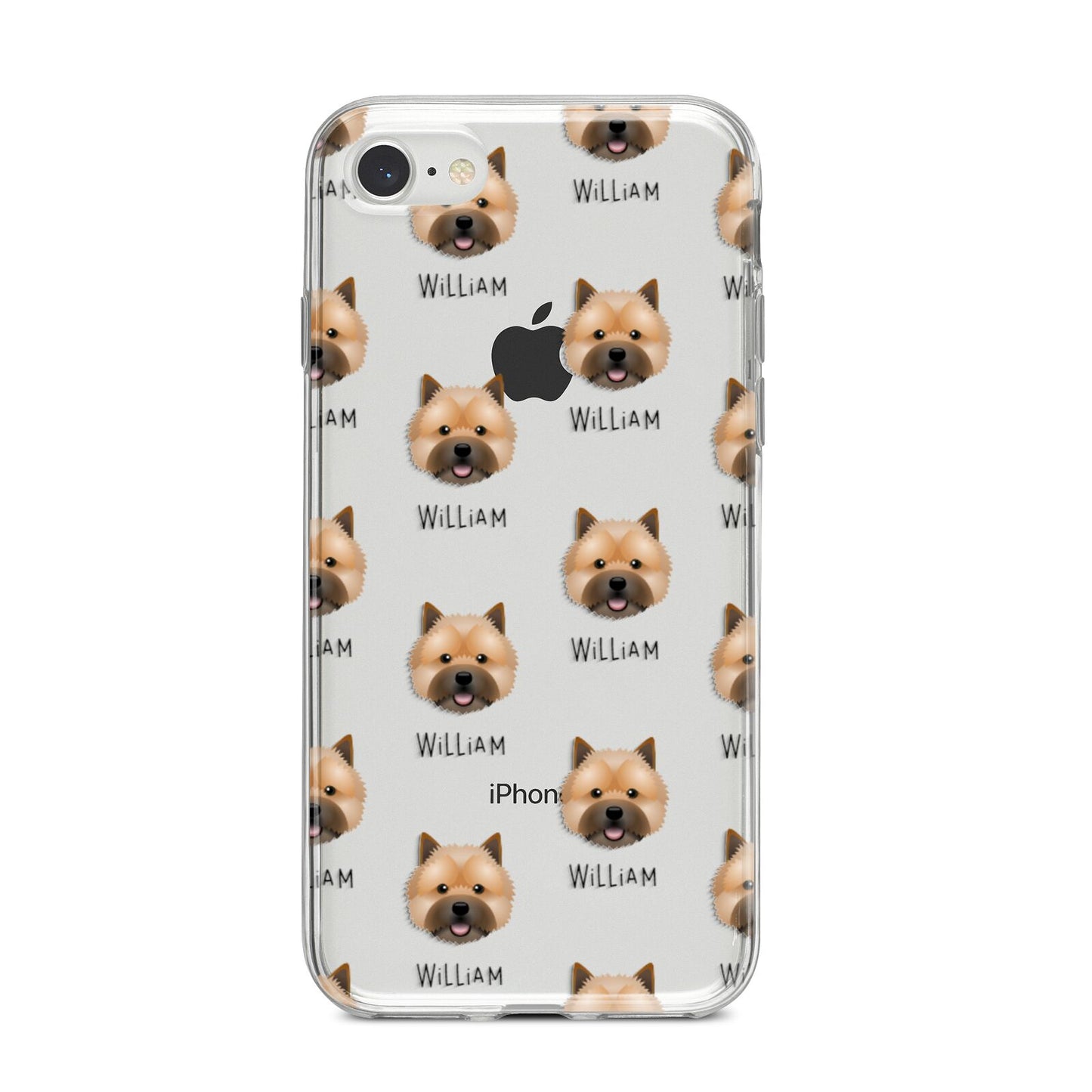 Norwich Terrier Icon with Name iPhone 8 Bumper Case on Silver iPhone