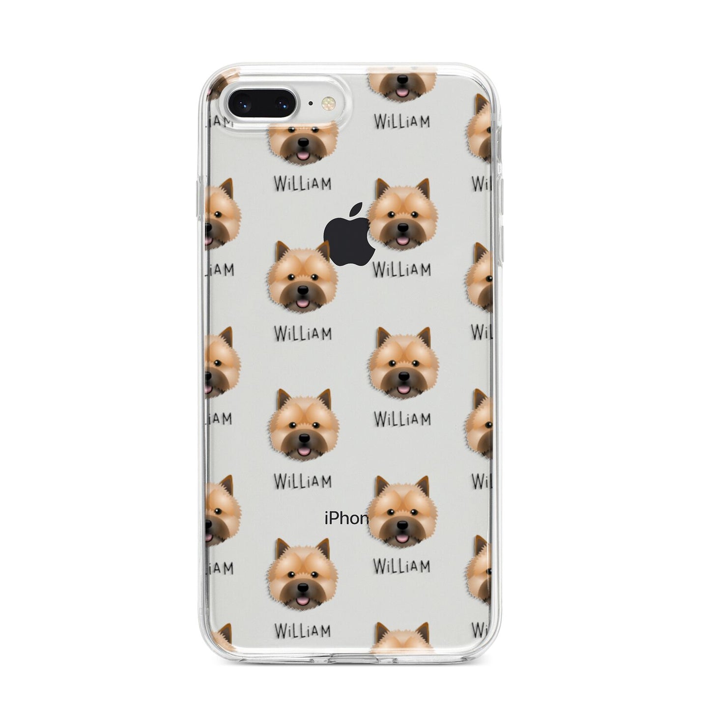 Norwich Terrier Icon with Name iPhone 8 Plus Bumper Case on Silver iPhone