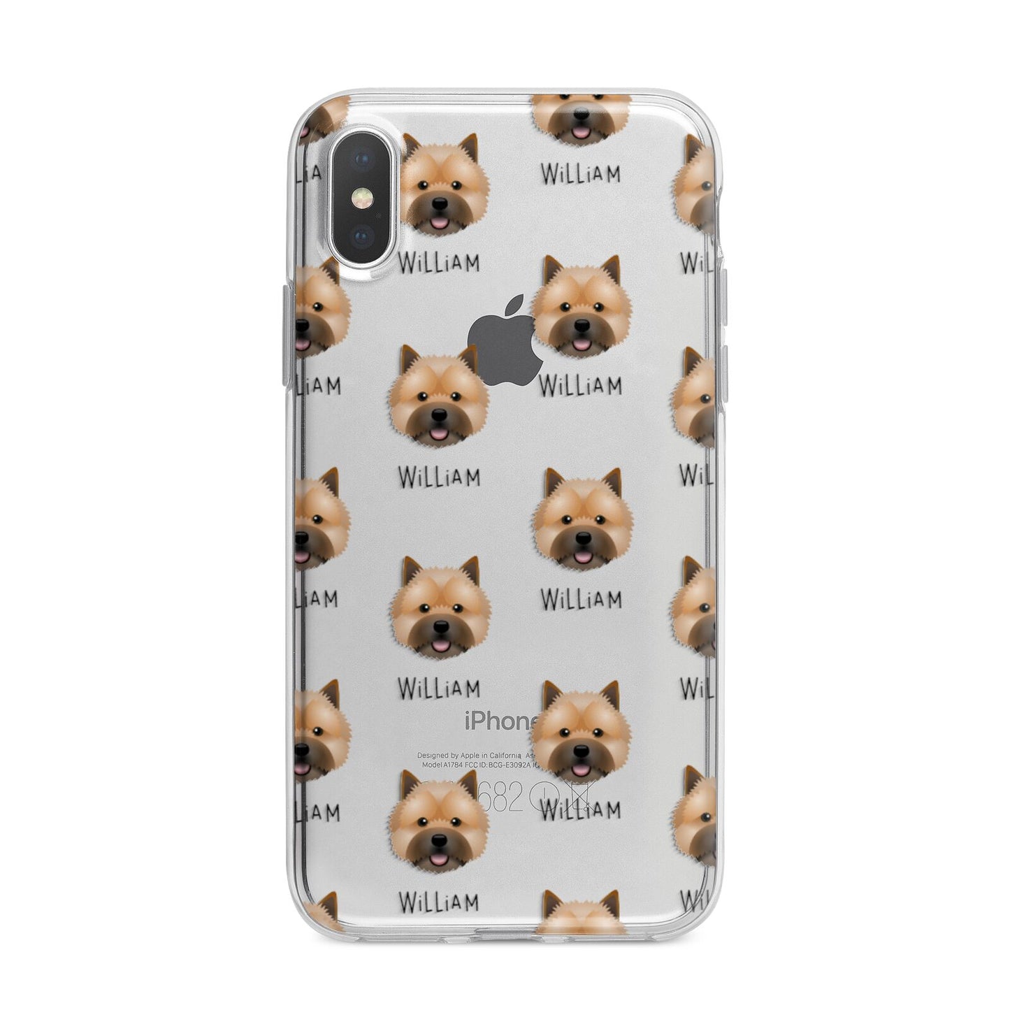Norwich Terrier Icon with Name iPhone X Bumper Case on Silver iPhone Alternative Image 1