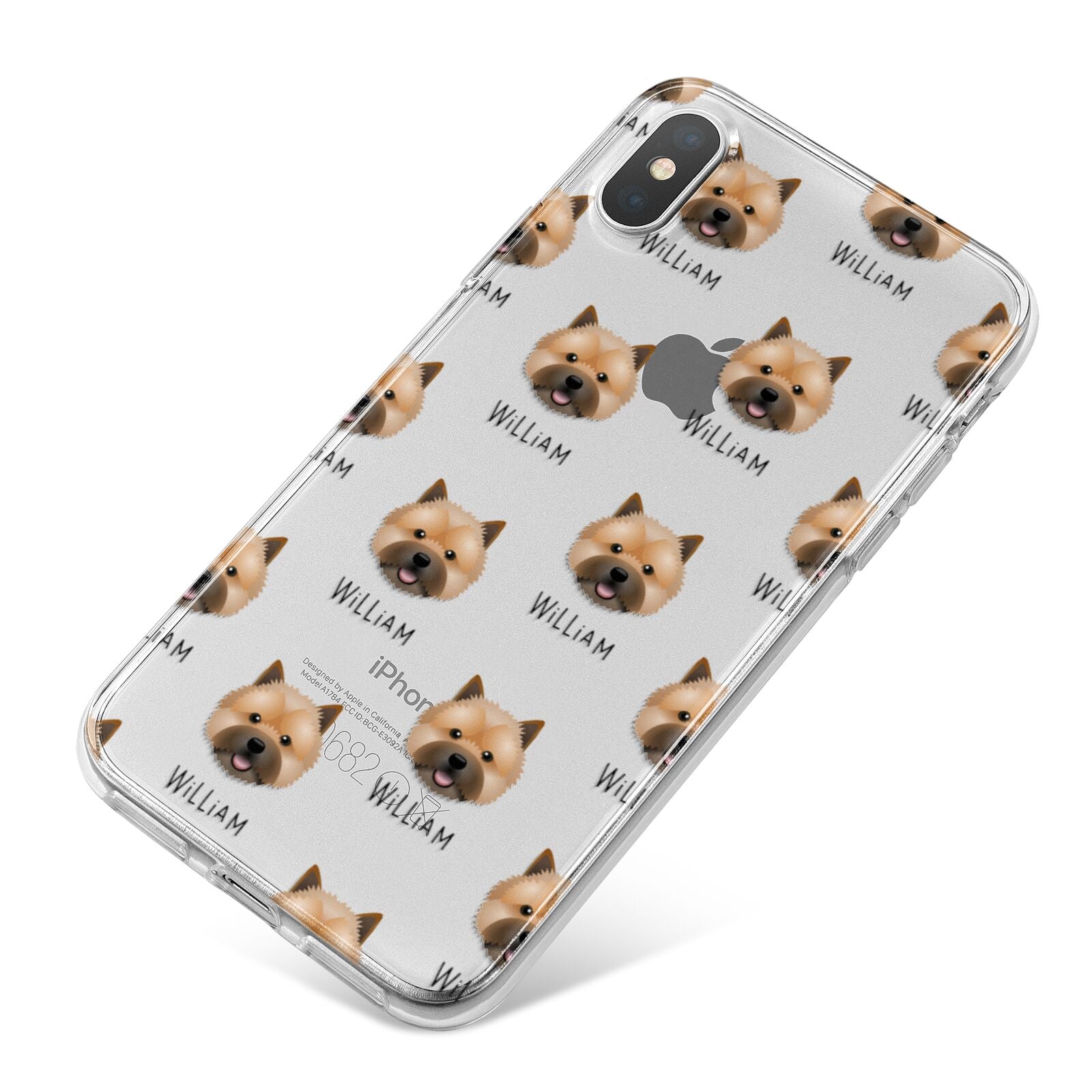 Norwich Terrier Icon with Name iPhone X Bumper Case on Silver iPhone