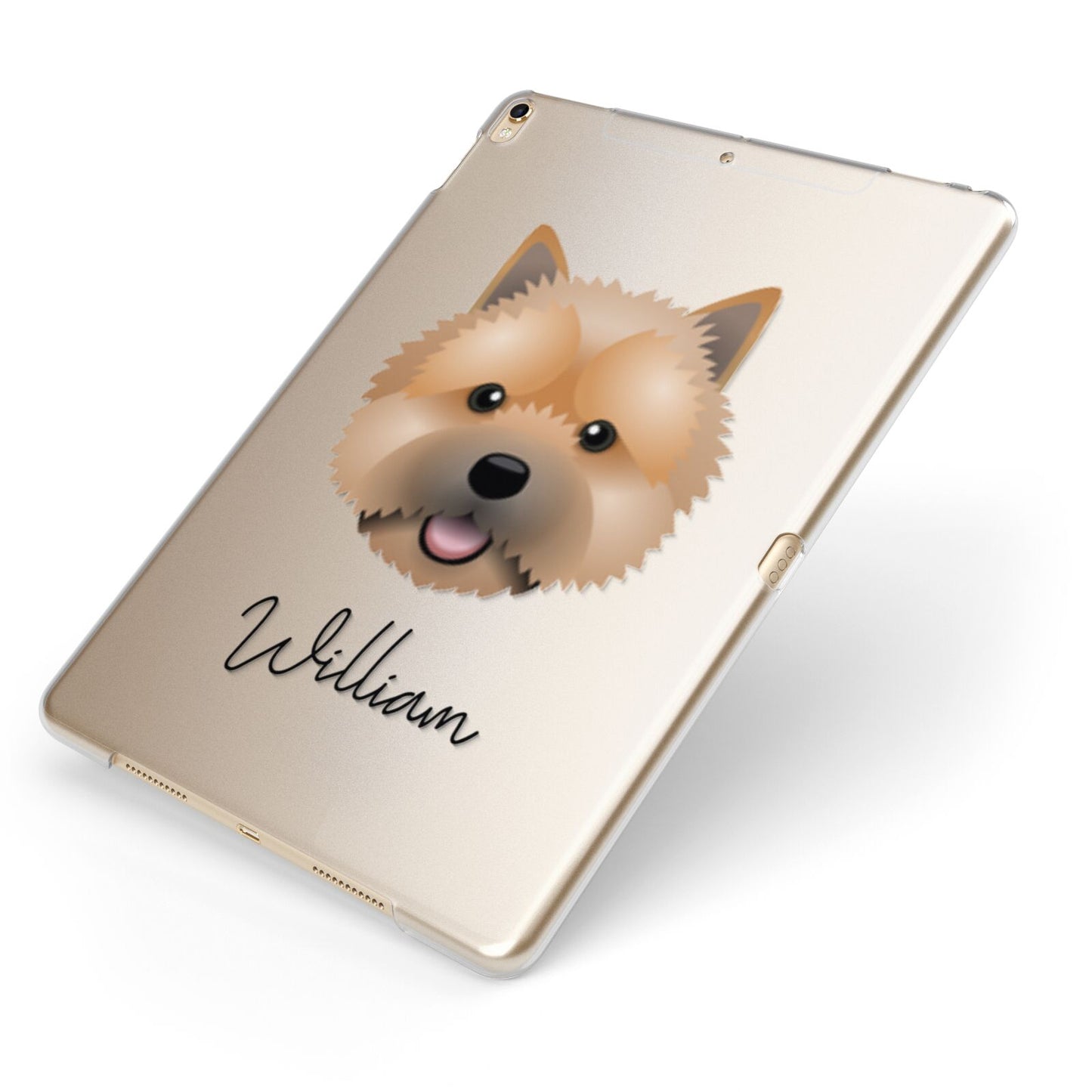Norwich Terrier Personalised Apple iPad Case on Gold iPad Side View