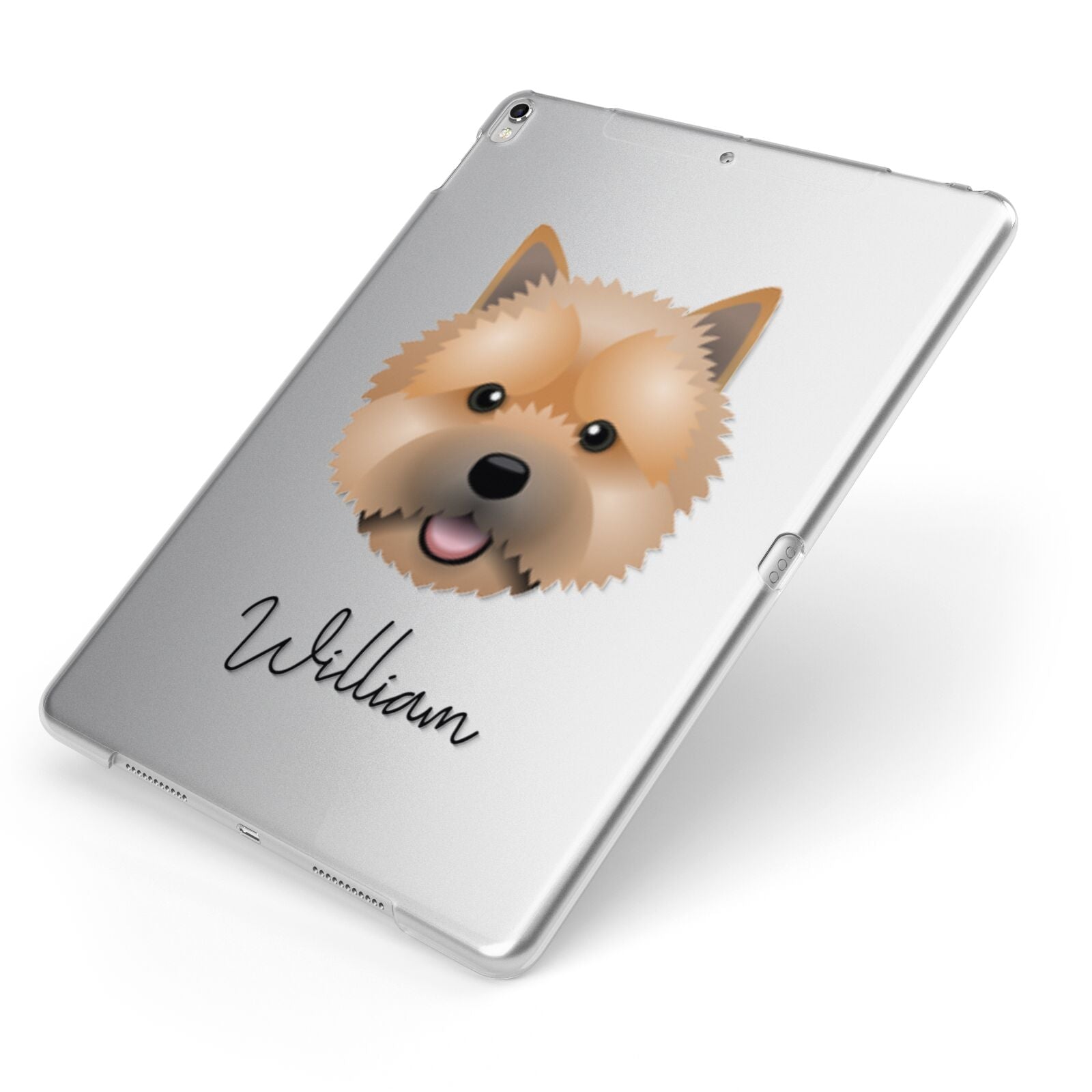 Norwich Terrier Personalised Apple iPad Case on Silver iPad Side View