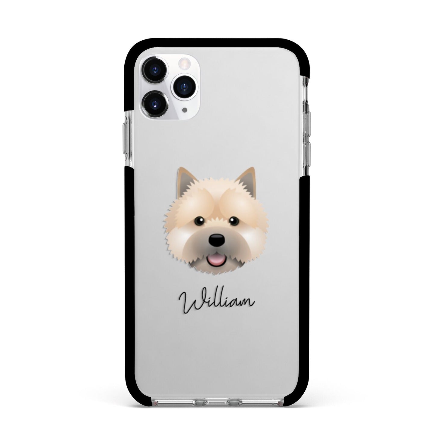 Norwich Terrier Personalised Apple iPhone 11 Pro Max in Silver with Black Impact Case