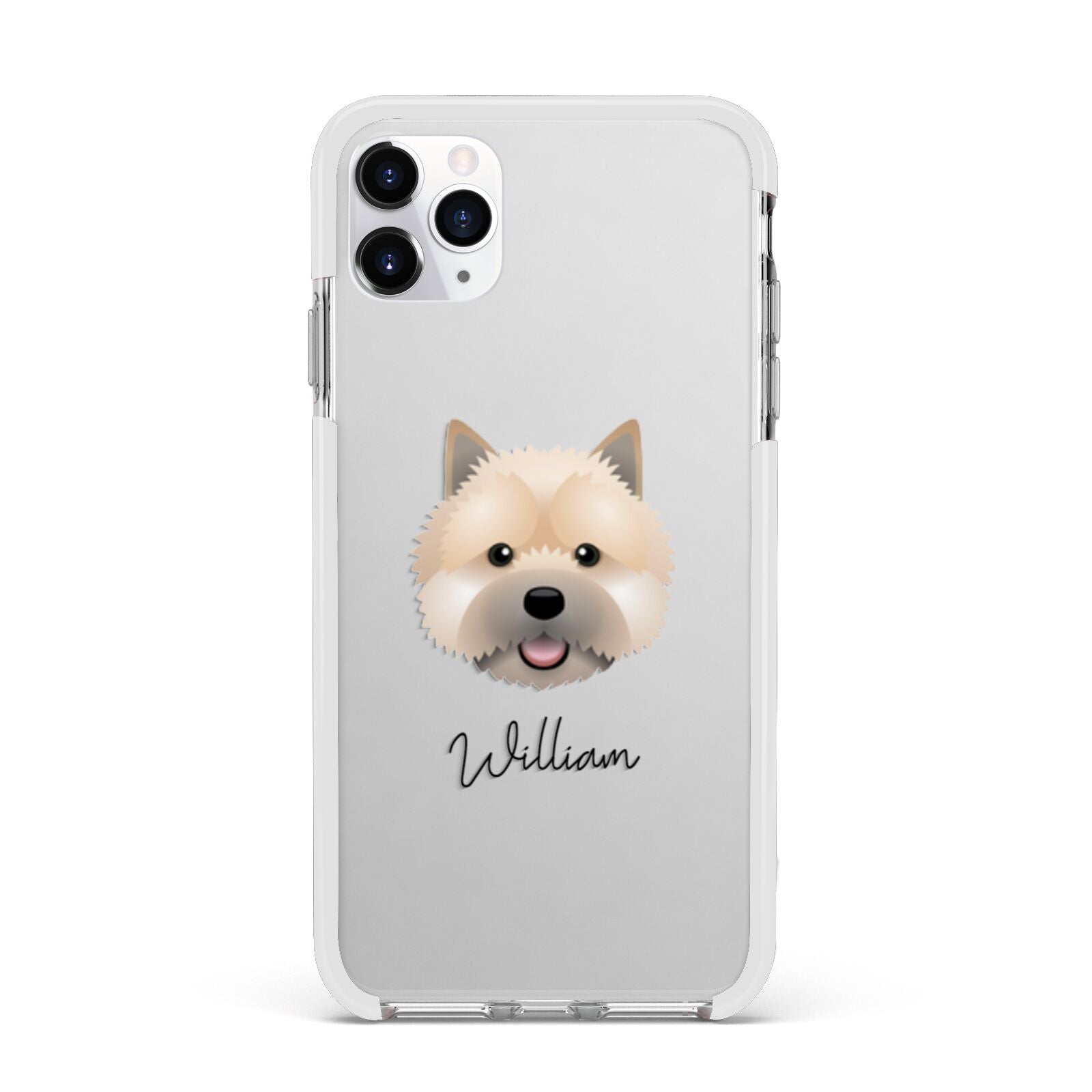 Norwich Terrier Personalised Apple iPhone 11 Pro Max in Silver with White Impact Case