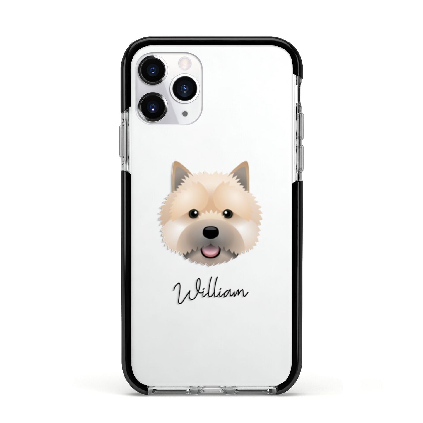 Norwich Terrier Personalised Apple iPhone 11 Pro in Silver with Black Impact Case
