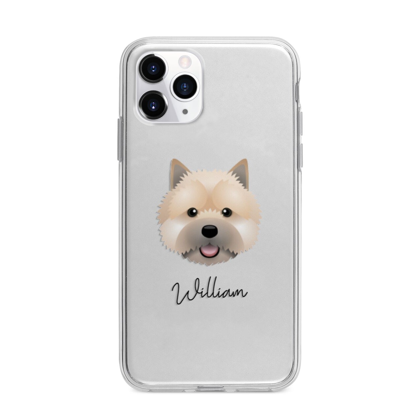 Norwich Terrier Personalised Apple iPhone 11 Pro in Silver with Bumper Case