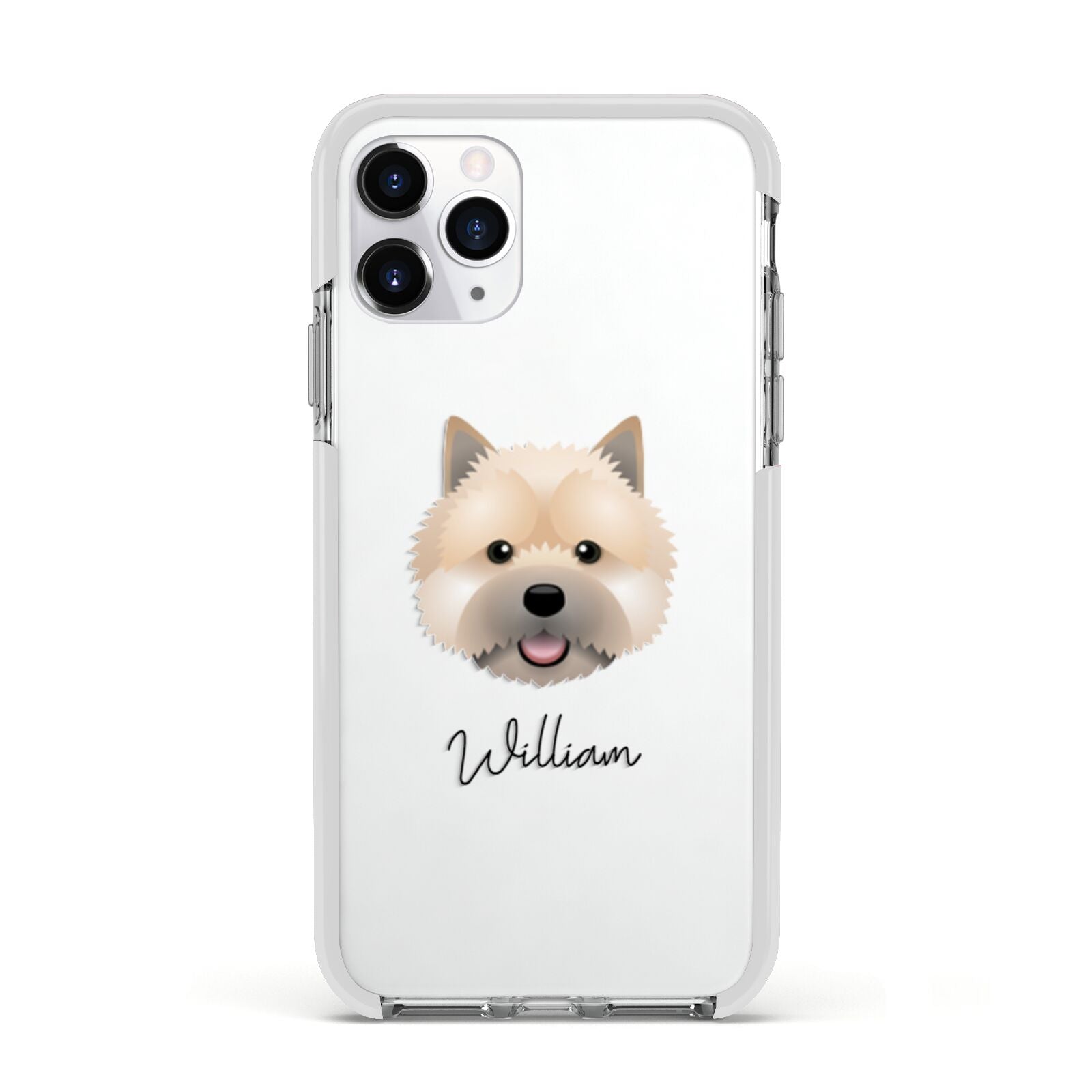 Norwich Terrier Personalised Apple iPhone 11 Pro in Silver with White Impact Case
