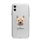 Norwich Terrier Personalised Apple iPhone 11 in White with Bumper Case