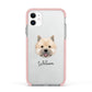 Norwich Terrier Personalised Apple iPhone 11 in White with Pink Impact Case