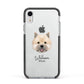 Norwich Terrier Personalised Apple iPhone XR Impact Case Black Edge on Silver Phone