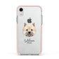 Norwich Terrier Personalised Apple iPhone XR Impact Case Pink Edge on Silver Phone