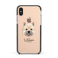 Norwich Terrier Personalised Apple iPhone Xs Impact Case Black Edge on Gold Phone