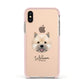 Norwich Terrier Personalised Apple iPhone Xs Impact Case Pink Edge on Gold Phone