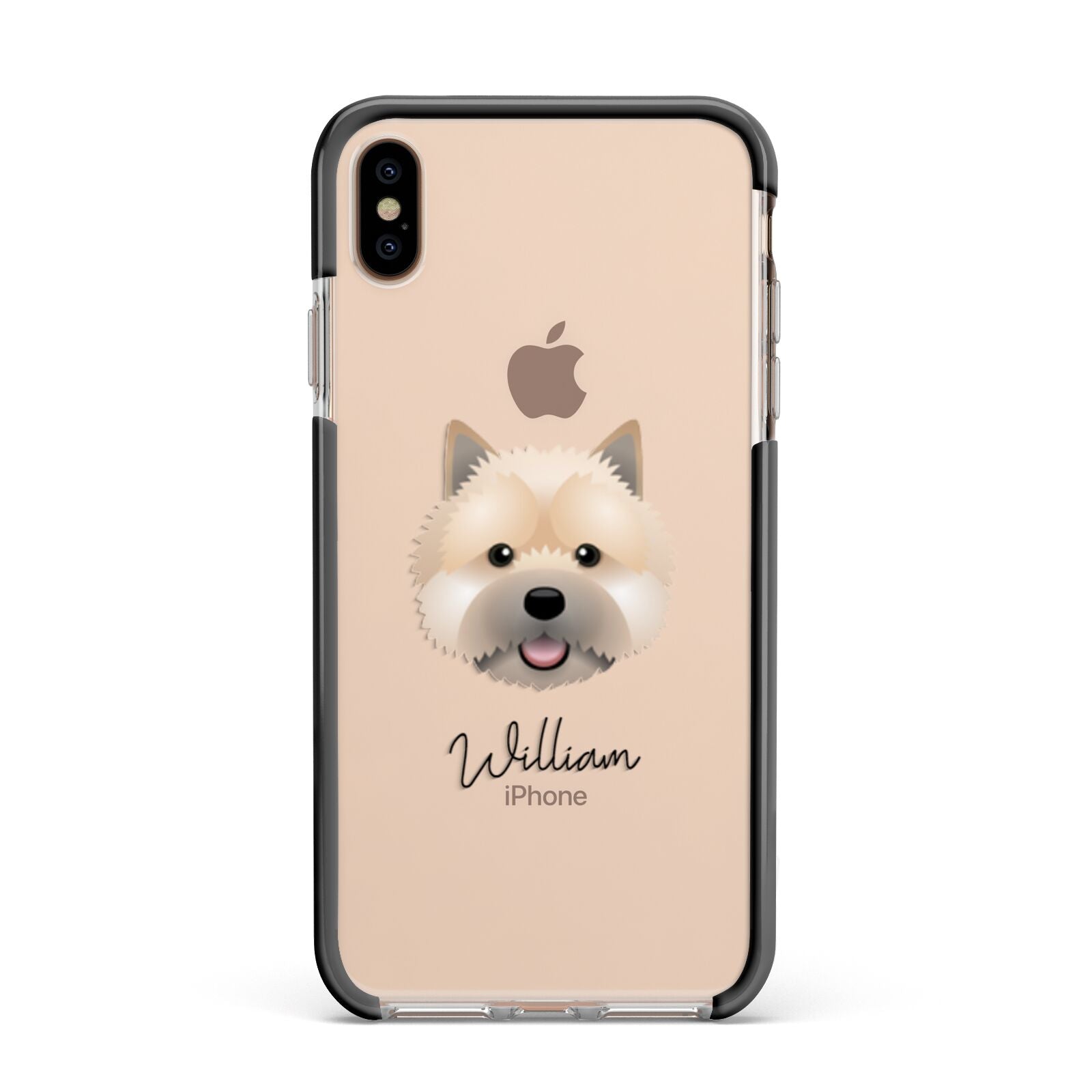 Norwich Terrier Personalised Apple iPhone Xs Max Impact Case Black Edge on Gold Phone