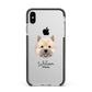 Norwich Terrier Personalised Apple iPhone Xs Max Impact Case Black Edge on Silver Phone