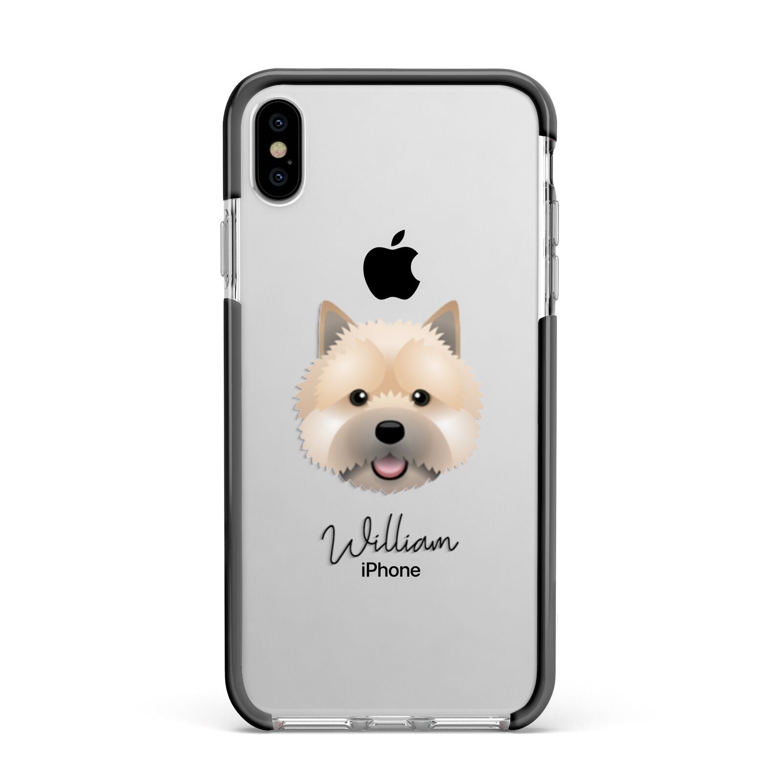 Norwich Terrier Personalised Apple iPhone Xs Max Impact Case Black Edge on Silver Phone