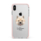 Norwich Terrier Personalised Apple iPhone Xs Max Impact Case Pink Edge on Silver Phone