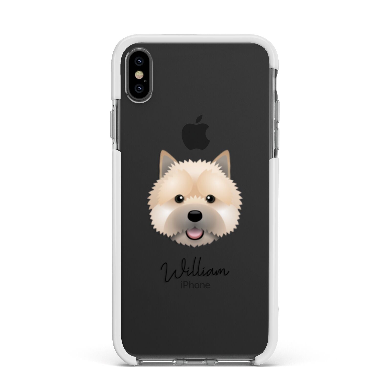 Norwich Terrier Personalised Apple iPhone Xs Max Impact Case White Edge on Black Phone