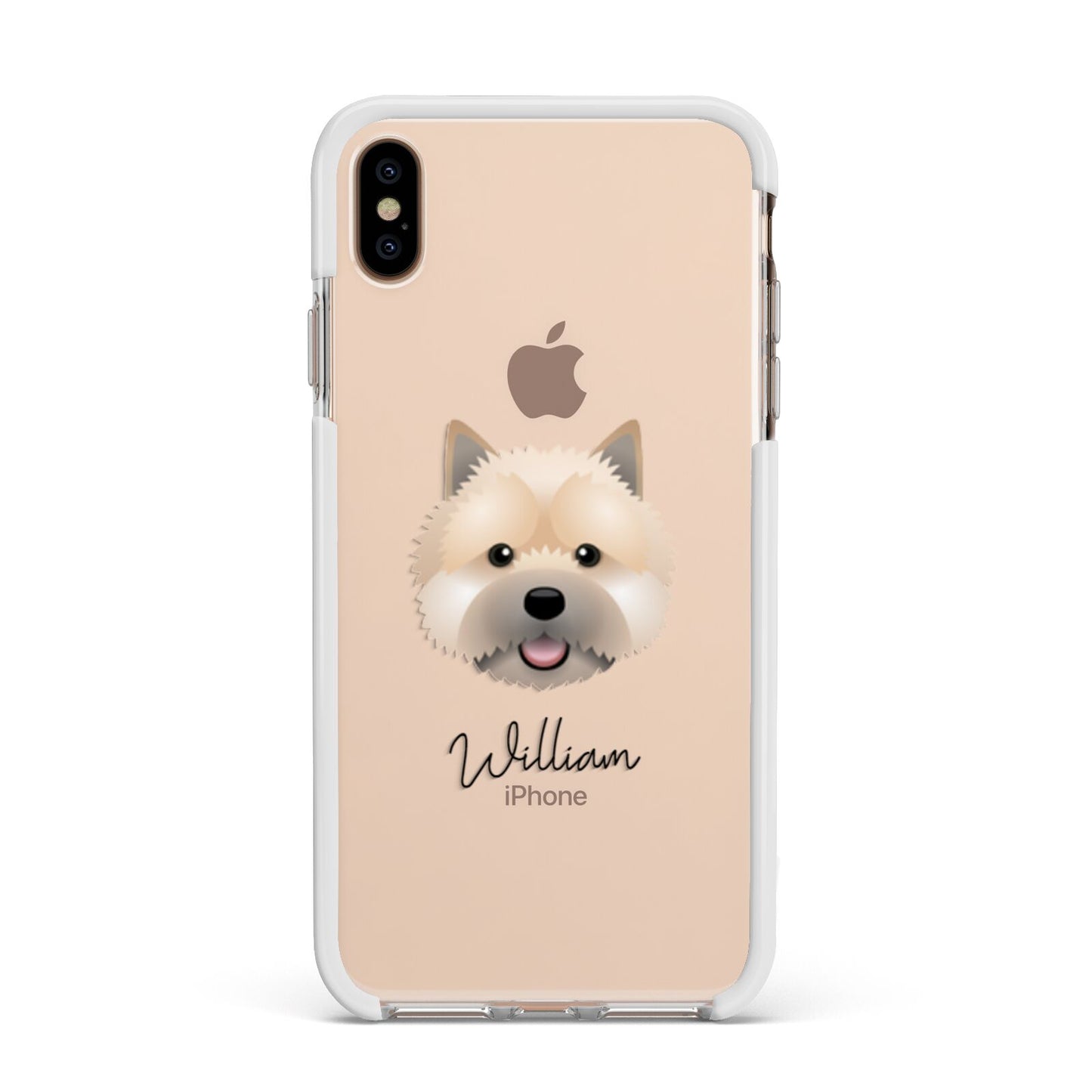 Norwich Terrier Personalised Apple iPhone Xs Max Impact Case White Edge on Gold Phone