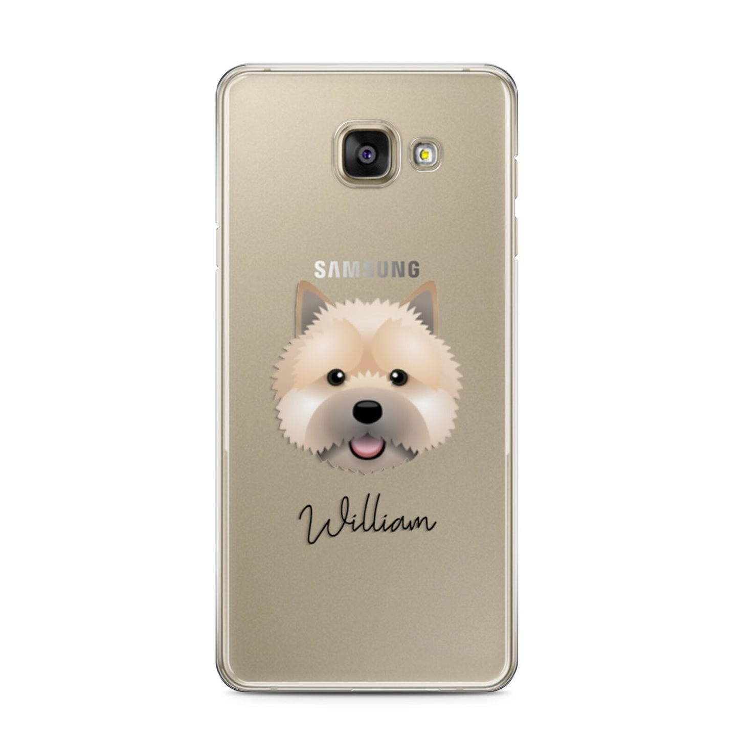 Norwich Terrier Personalised Samsung Galaxy A3 2016 Case on gold phone