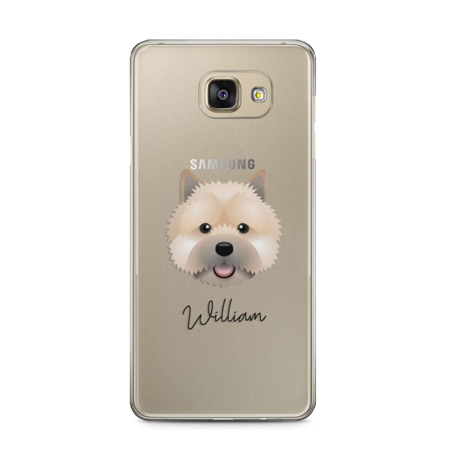 Norwich Terrier Personalised Samsung Galaxy A5 2016 Case on gold phone