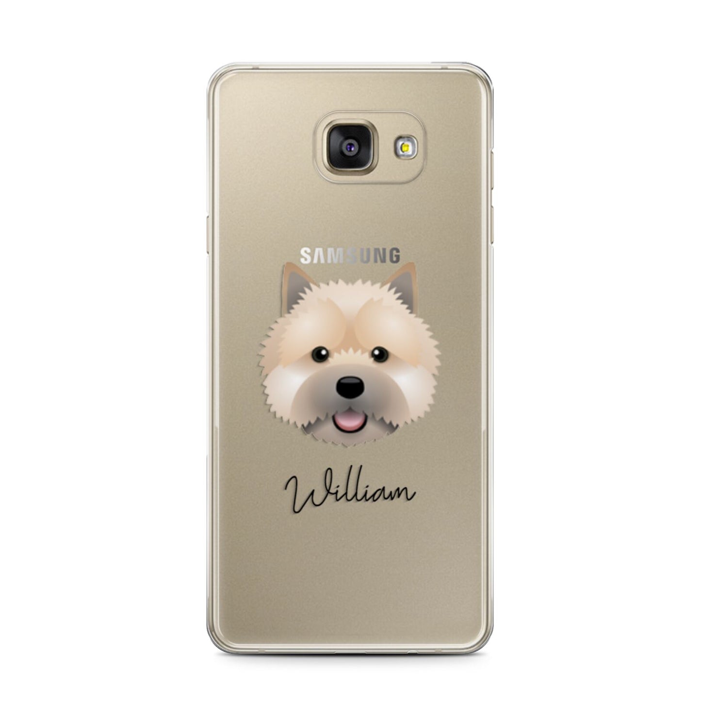 Norwich Terrier Personalised Samsung Galaxy A7 2016 Case on gold phone