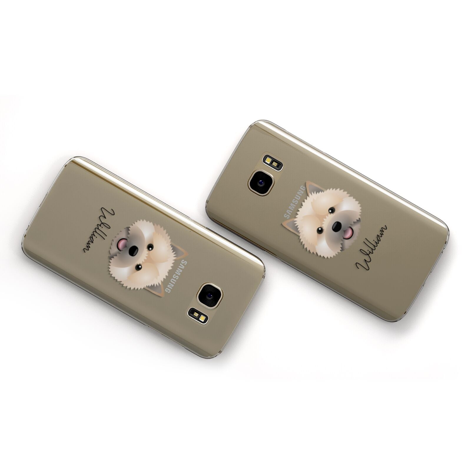 Norwich Terrier Personalised Samsung Galaxy Case Flat Overview