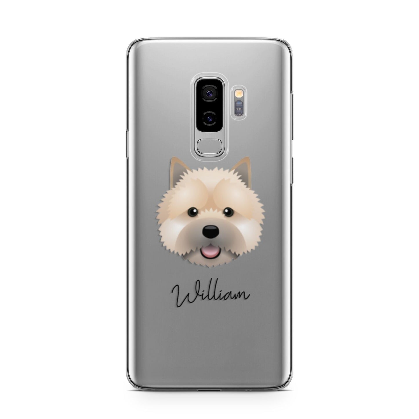 Norwich Terrier Personalised Samsung Galaxy S9 Plus Case on Silver phone