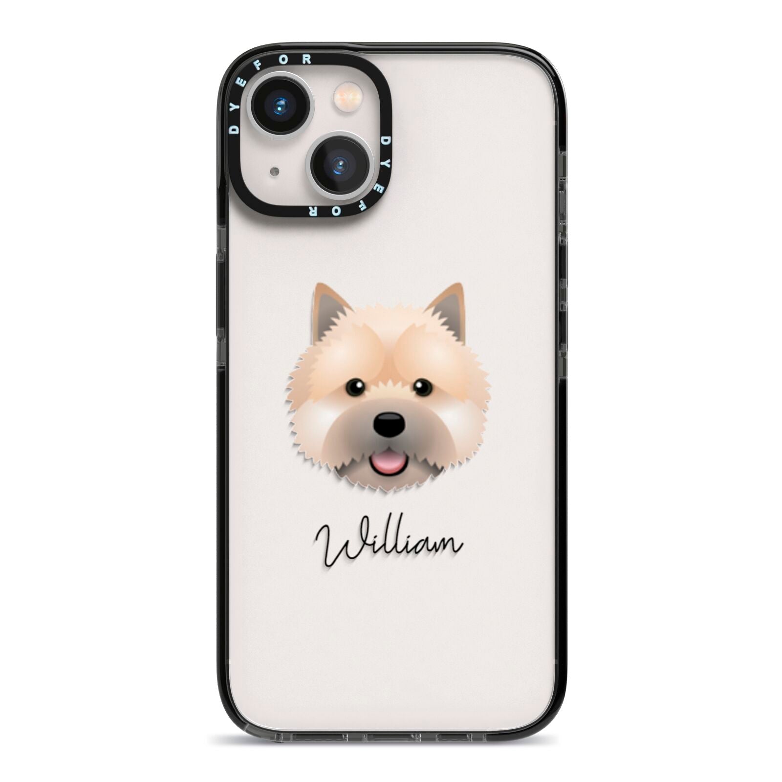 Norwich Terrier Personalised iPhone 13 Black Impact Case on Silver phone
