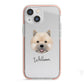 Norwich Terrier Personalised iPhone 13 Mini TPU Impact Case with Pink Edges