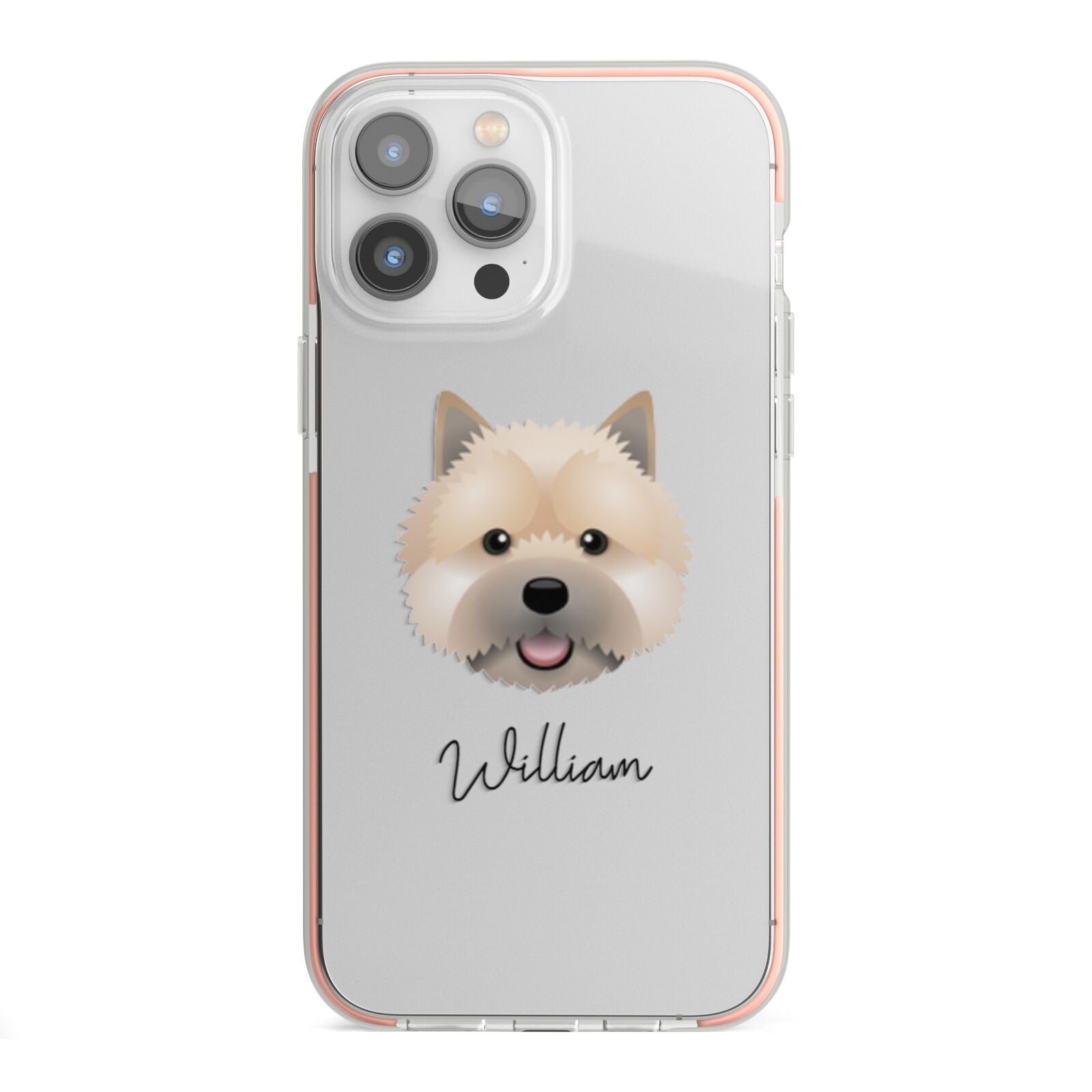 Norwich Terrier Personalised iPhone 13 Pro Max TPU Impact Case with Pink Edges