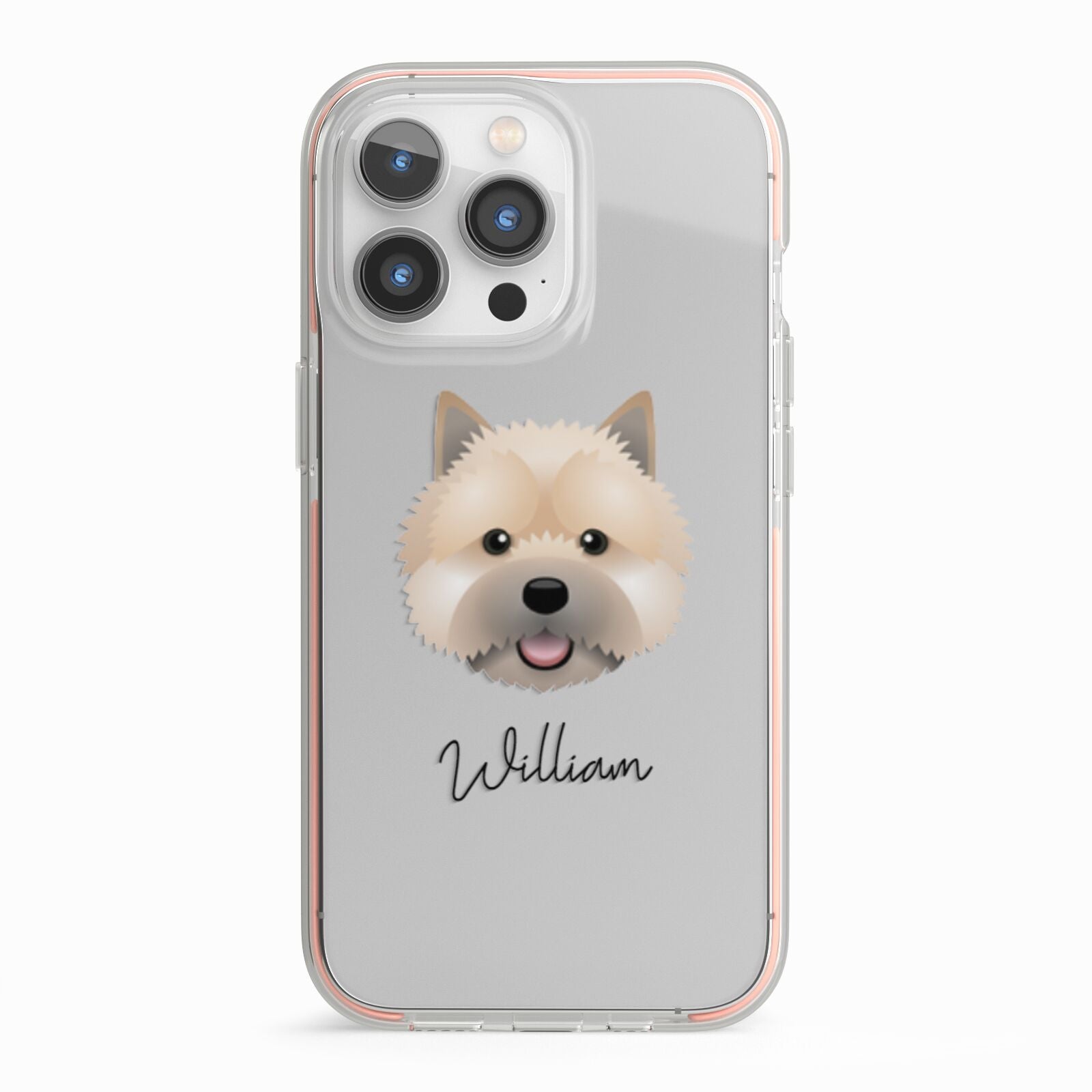 Norwich Terrier Personalised iPhone 13 Pro TPU Impact Case with Pink Edges