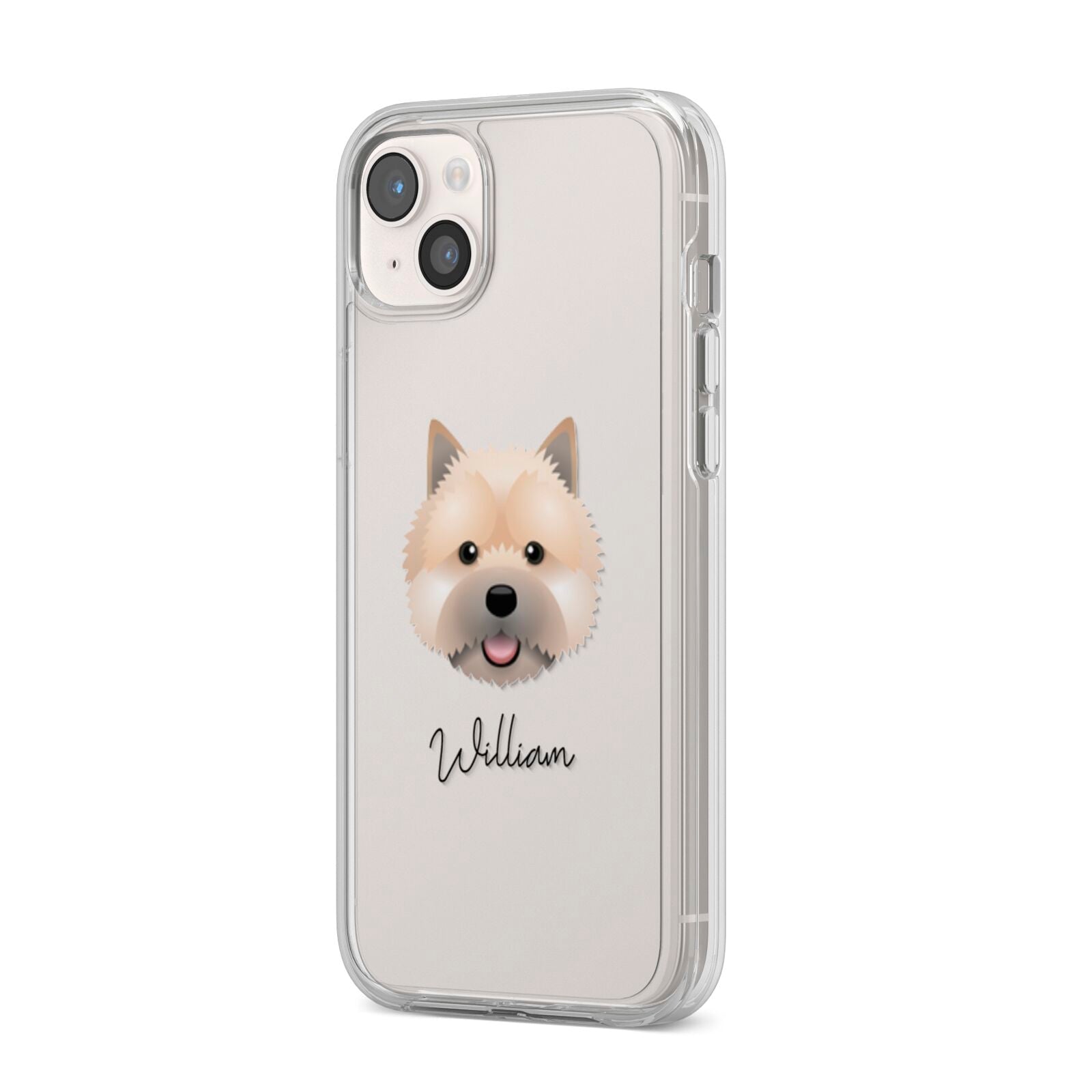 Norwich Terrier Personalised iPhone 14 Plus Clear Tough Case Starlight Angled Image