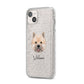 Norwich Terrier Personalised iPhone 14 Plus Glitter Tough Case Starlight Angled Image