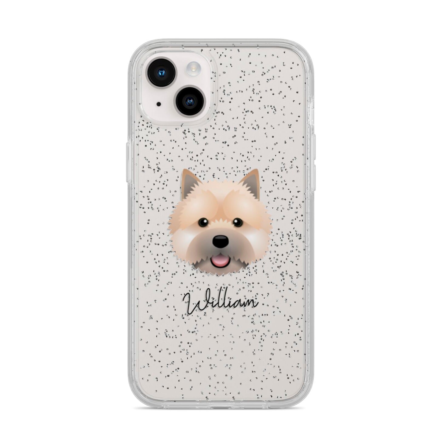 Norwich Terrier Personalised iPhone 14 Plus Glitter Tough Case Starlight