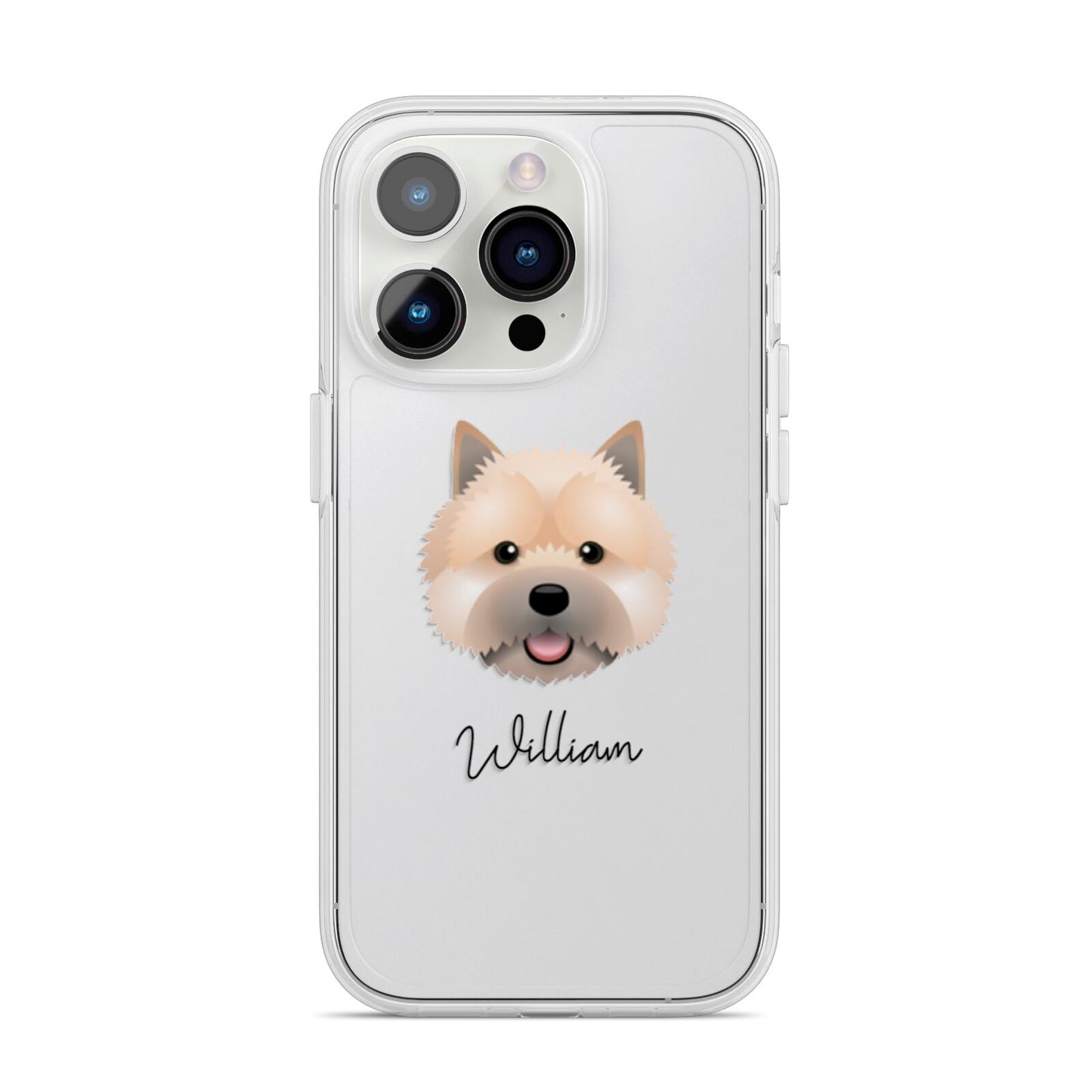 Norwich Terrier Personalised iPhone 14 Pro Clear Tough Case Silver